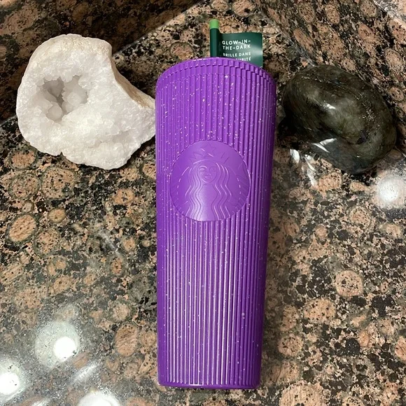 Purple Glow-in-the-Dark Starbucks Limited Edition Purple 24oz Tumbler NWT - Picture 3 of 6